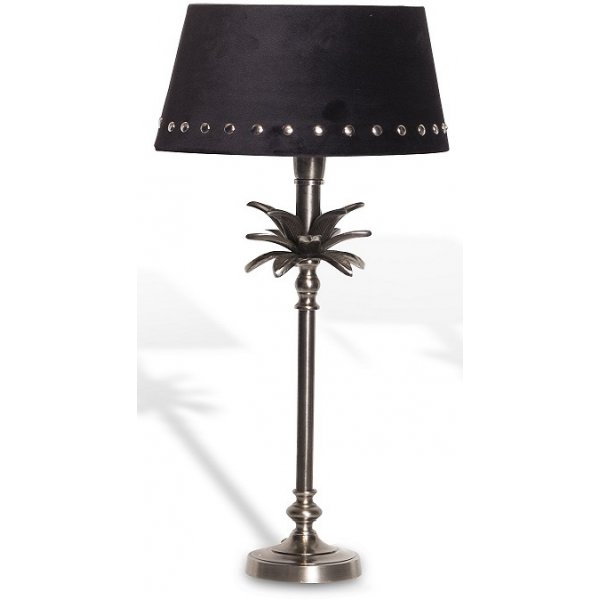 Palmebladsbordlampe 39 cm - Gammelt s�lv