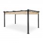 Pergola 3x4 m - Mrkegr aluminiumsramme med justerbar solskjerming
