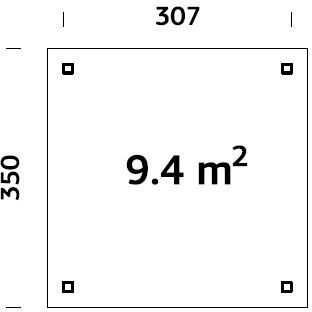 Modular Garden Paviljong 9,4m� - Hvitlakkert