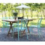 Spisegruppe Salt teak: Klaffbord i teak inkl. 4 stk. Bally stabelbare stoler