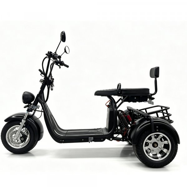 Elscooter Trehjulssykkel - Svart 2000W + L�s kjede