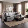 1 U-sofa Solna med oppbevaring - 309 cm - lys grå