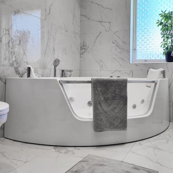 Boblebad med glassfront & varmeovn 140x140cm | BK-006V