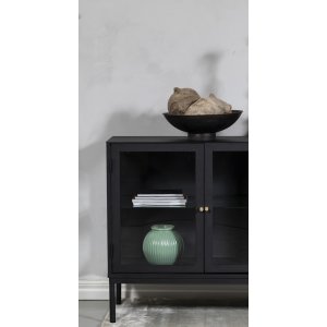 Revel skjenk med glassd�rer - Svart / Klart glass