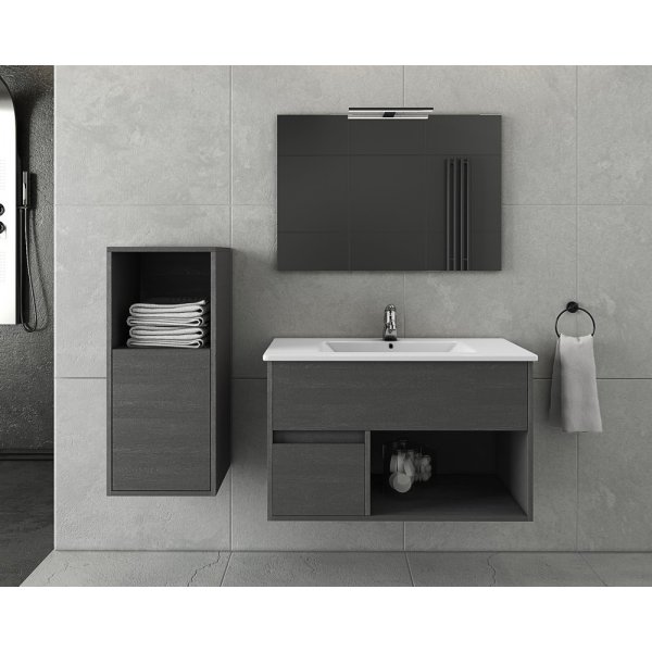 Mbelpakke Sorrento 85 - Grafittfarget med speil- & sideskap