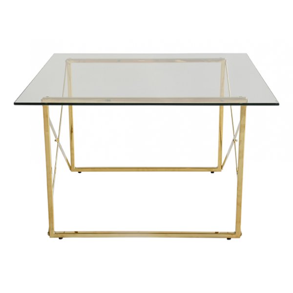 Kryss salongbord 75x75cm - Messing Kryss salongbord 75x75cm - Messing