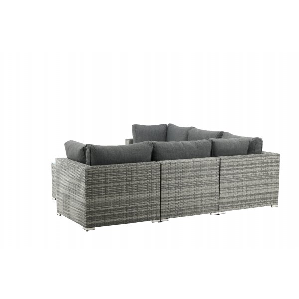 Loungegruppe gr� hj�rnesofa i kunstrotting - Amazon