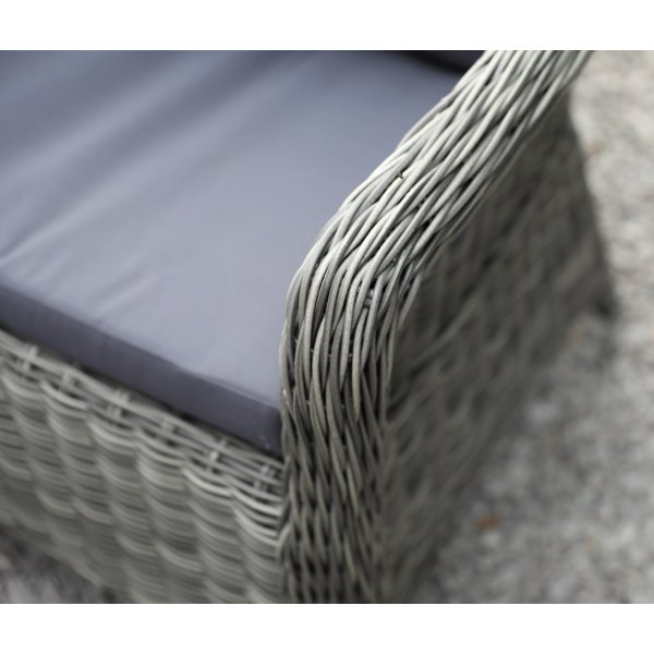 Spisegruppe Scottsdale: Bord 150 cm inkl. 4 stk. Mercury lenestoler i grå kunstrotting Spisegruppe Scottsdale: Bord 150 cm inkl. 4 stk. Mercury lenestoler i grå kunstrotting