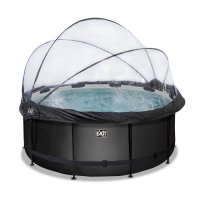 Basseng ø 360x122cm med tak og sandfilter og varmepumpe - Svart Basseng ø 360x122cm med tak og sandfilter og varmepumpe - Svart