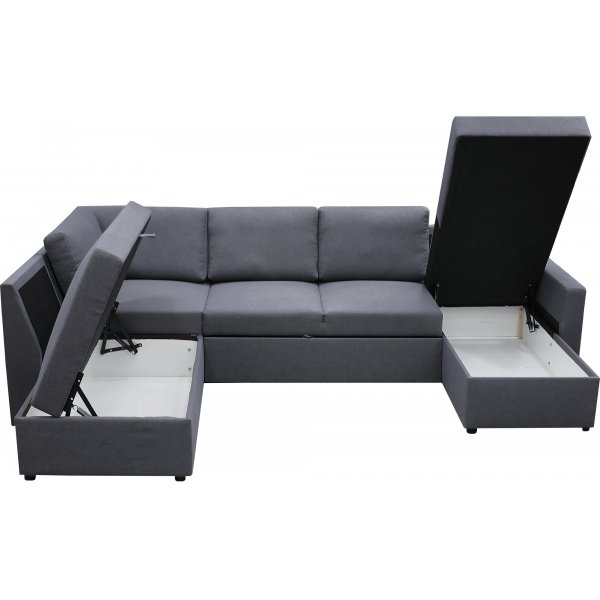 Sovesofa U-formet mørkegrå - Dream Sovesofa U-formet mørkegrå - Dream