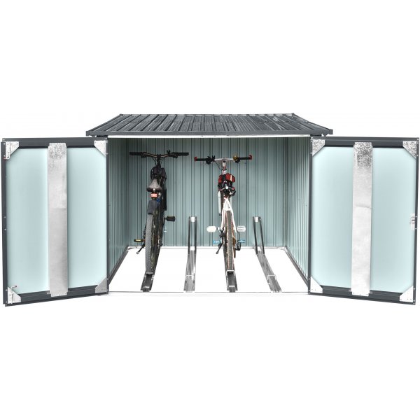 Sykkelbod 4,5 m� metallbod utend�rs bod