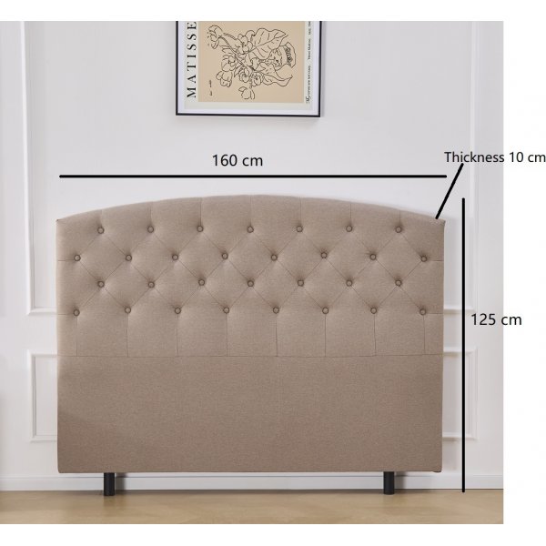 Sengegavl med knapper 160 x 125 cm beige - Capetown