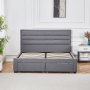 Sengeramme med oppbevaring inkludert hodegavl 180 x 200 cm - Gr�