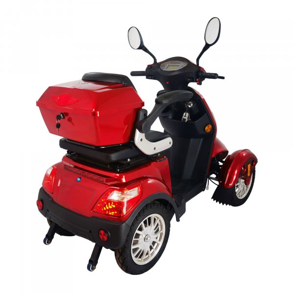 Tur-scooter med 4 hjul - svart & rød 1000W Tur-scooter med 4 hjul - svart & rød 1000W