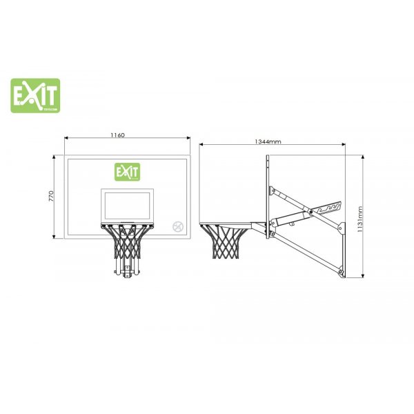 Galaxy basketballkurv med utstående veggmontering Galaxy basketballkurv med utstående veggmontering