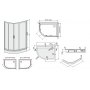 Kvadrant TX dusjhjrne med gulv - 5 mm glass (hyre-modul)