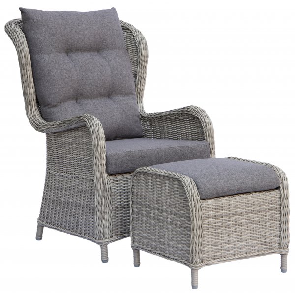 Milano utembelsett (2 lenestoler, 1 bord) - Gr kunstrotting