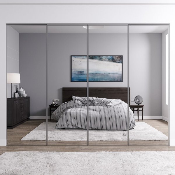 Venedig skyvedr for garderobeskap - 4 Drer - speil