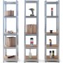 Tre oppbevaringshyller i galvanisert st�l - 40�40�180 cm