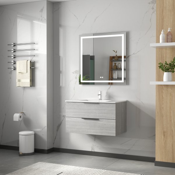 Baderomsmøbler London 90 cm - Betonggrå Baderomsmøbler London 90 cm - Betonggrå