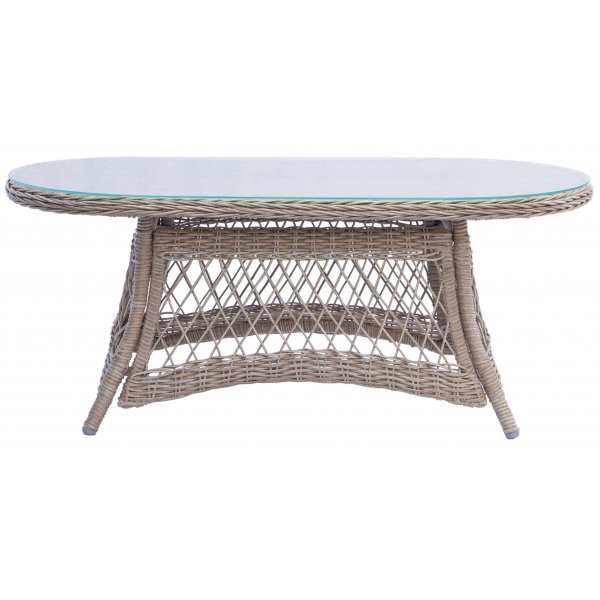 Menton utendørs sofasett - Bord, lenestoler og 3-seters sofa Menton utendørs sofasett - Bord, lenestoler og 3-seters sofa