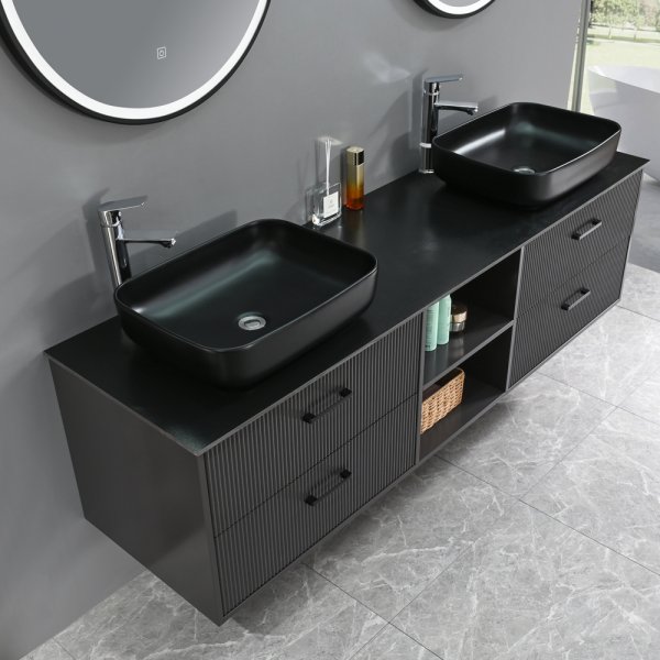 Baderomsmbler Luxern - Mrkt tre | 180 cm + 2.00 x Baderomskrok