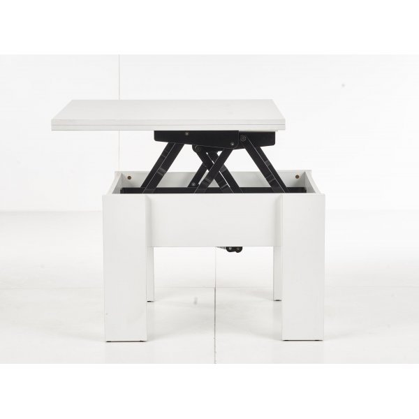 Serafin justerbart salongbord 80-160 x 80 cm - Hvit