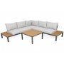 Hjrnesofa Burgos med bord - Gr/lysegr