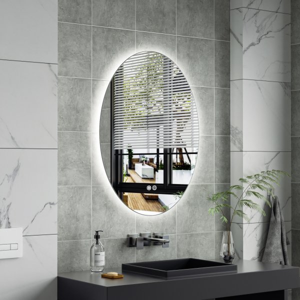 Speil - Arezzo | Ovalt | LED-belysning, dimbar og antidugg Speil - Arezzo | Ovalt | LED-belysning, dimbar og antidugg