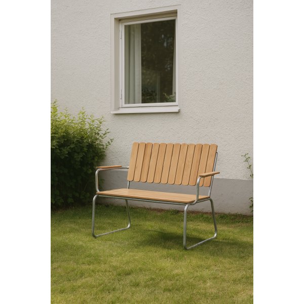 Mllan hagesofa - Teak/galvanisert stl