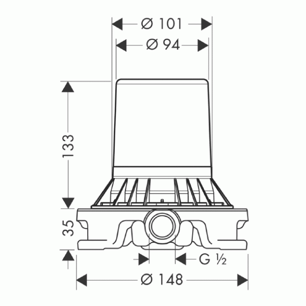 Hansgrohe Axor Starck Innbyggingsdel for 2-greps servantbatteri for gulvlegging Hansgrohe Axor Starck Innbyggingsdel for 2-greps servantbatteri for gulvlegging
