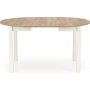 Rundt uttrekkbart spisebord eik/hvit 102-142 cm - Berivan