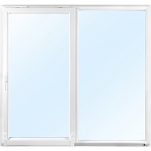 2-delt skyvedel i 2-lags glass - Helglassert - PVC + Drivreim