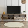 Exxen TV-benk 180 cm - Eik/hvit