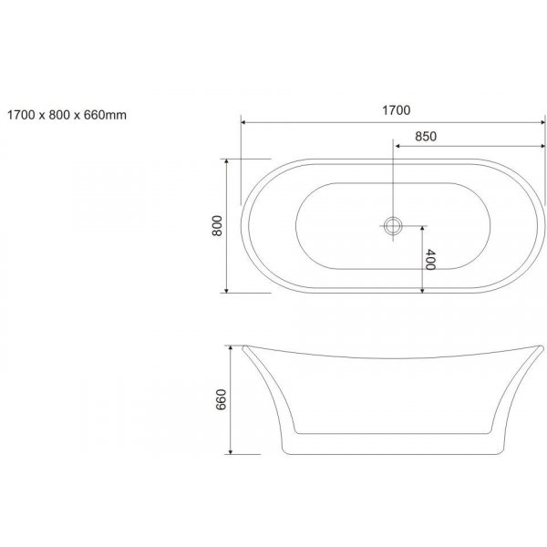 Badekar Tarifa - 170 cm