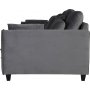 Sofa 250 cm bred mørkegrå fløyel 114 cm dyp Sofa 250 cm bred mørkegrå fløyel 114 cm dyp