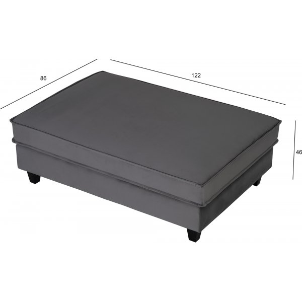 Fotskammel 122x86 cm m�rkegr� fl�yel - Brandy