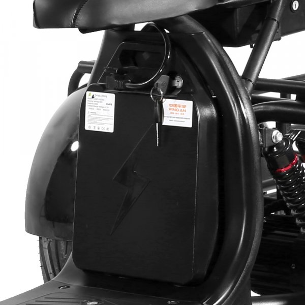 Elscooter Trehjulssykkel - Svart 2000W Elscooter Trehjulssykkel - Svart 2000W