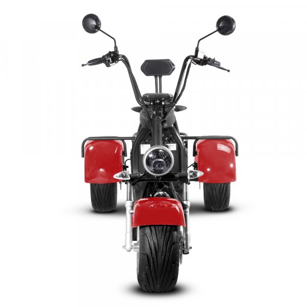 Elscooter Trehjuling - Rød 2000W + Lås kjede Elscooter Trehjuling - Rød 2000W + Lås kjede