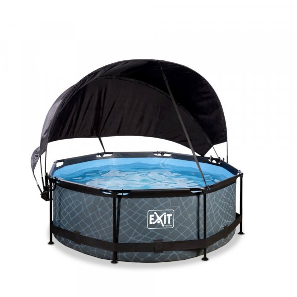 Basseng ø 244x76cm med solseil og filterpumpe - Grå Basseng ø 244x76cm med solseil og filterpumpe - Grå