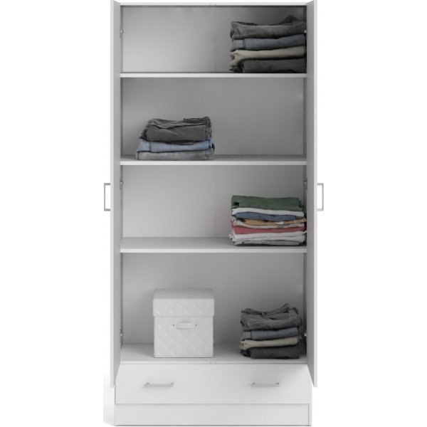 Hvit Space-garderobe, 80 cm bred og 170,5 cm høy Hvit Space-garderobe, 80 cm bred og 170,5 cm høy