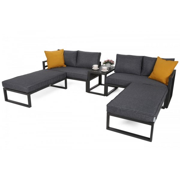Modulsofa Mediolan med bord - Gr�/m�rkegr�