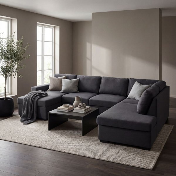 U-sofa Solna vendbar - 309 cm - mørkegrå U-sofa Solna vendbar - 309 cm - mørkegrå