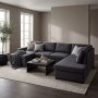 1 U-sofa Solna vendbar - 309 cm - mørkegrå