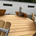 Kundebilde Möllan bord rundt Ø110 cm - Teak / Galvanisert stål