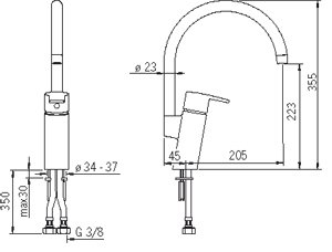 Oras Kjøkkenbatteri Cubista 2838F Oras Kjøkkenbatteri Cubista 2838F
