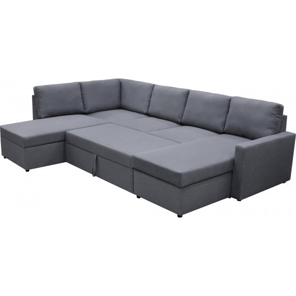 Sovesofa U-formet mørkegrå - Dream Sovesofa U-formet mørkegrå - Dream