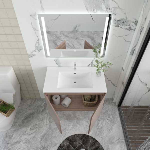 Baderomsmøbler Stockholm 80 cm - Mørk treimitasjon Baderomsmøbler Stockholm 80 cm - Mørk treimitasjon