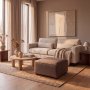 Sofa 218 cm lys beige avtakbart trekk - Montana