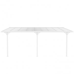 Balkongtak 5,6x2,5 m hvit aluminium UV-beskyttet kanalplast